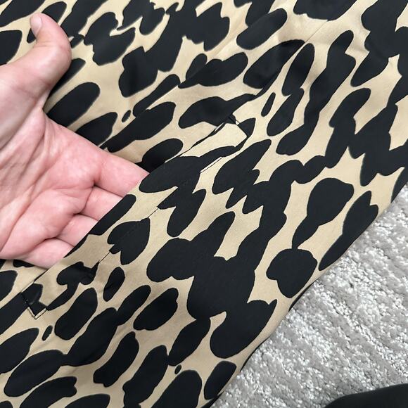 LOFT Dress Womens 8 Brown Black Animal Print Long Sleeve Shift Pockets Career - Picture 14 of 14